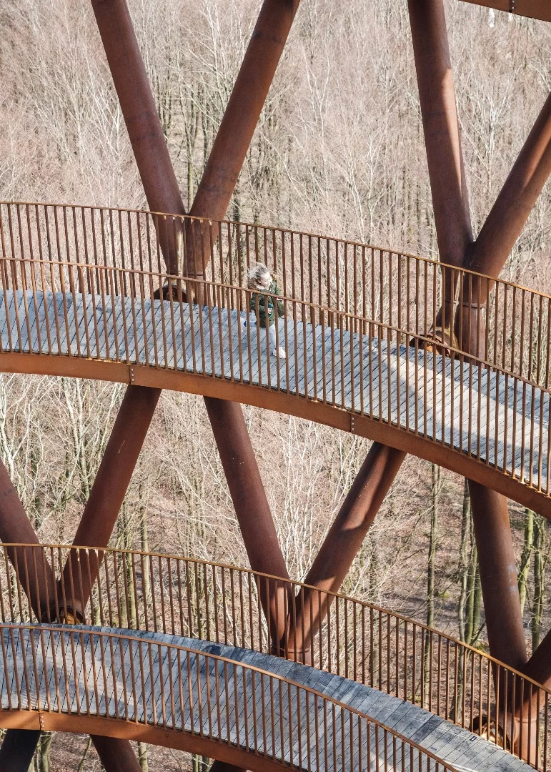 The Camp Adventure Tower consists of 650 tons (580 tonnes) of steel