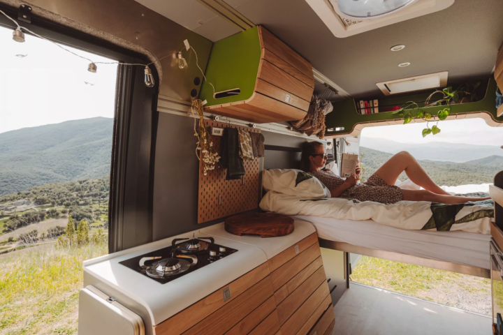 Van Jorn builds up the camper of your dreams with individual modules secured to tie-down rails