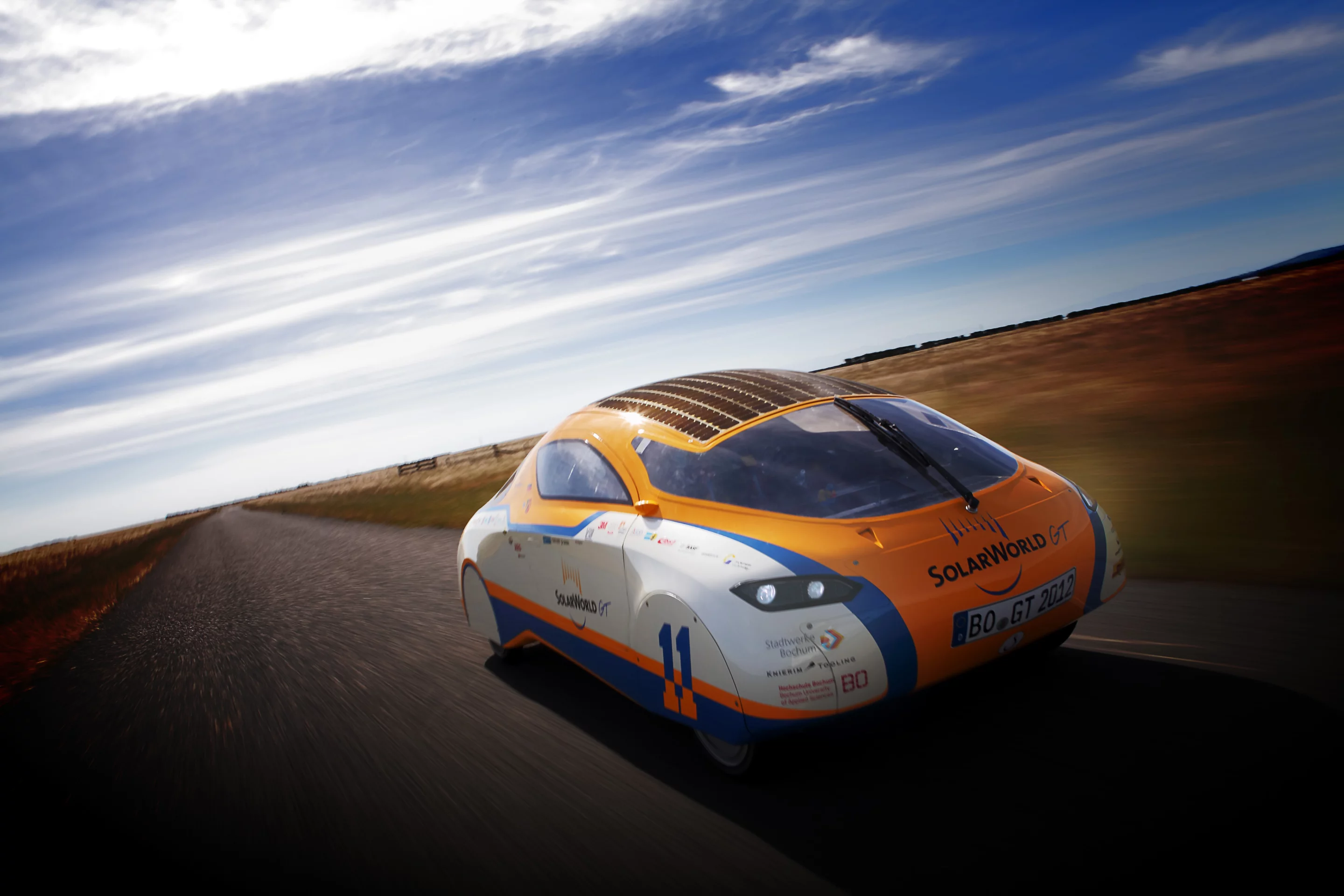The SolarWorld GT solar-powered car is currently on a drive around the world, and embarks on the U.S. leg of its trip later this week