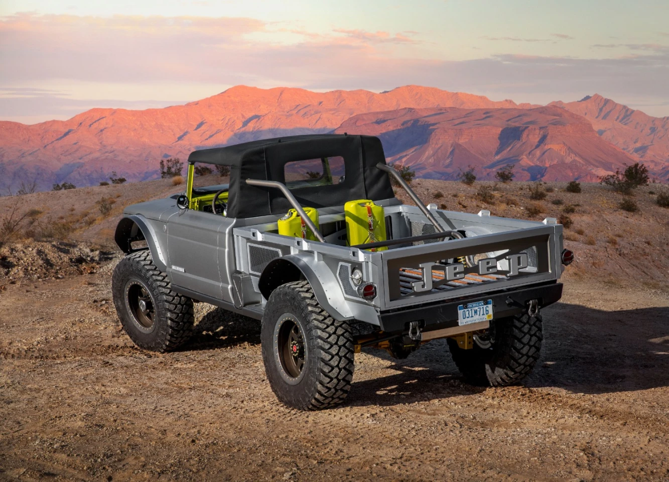 Jeep's concept bed design includes water jet cut panels and wooden slats