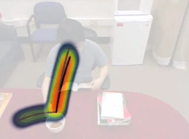 Robot's view and anticipation of a person picking up a cup