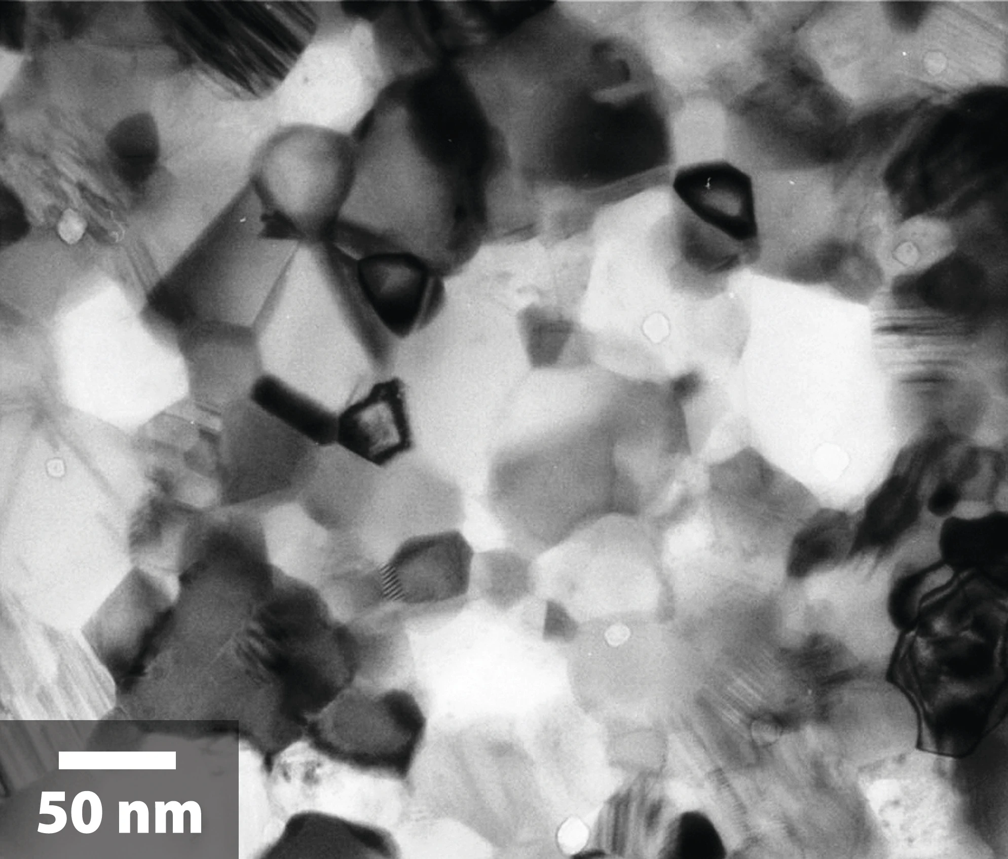 An electron microscope image showing the nano-scale structure of NanoSteel's advanced high-strength steel