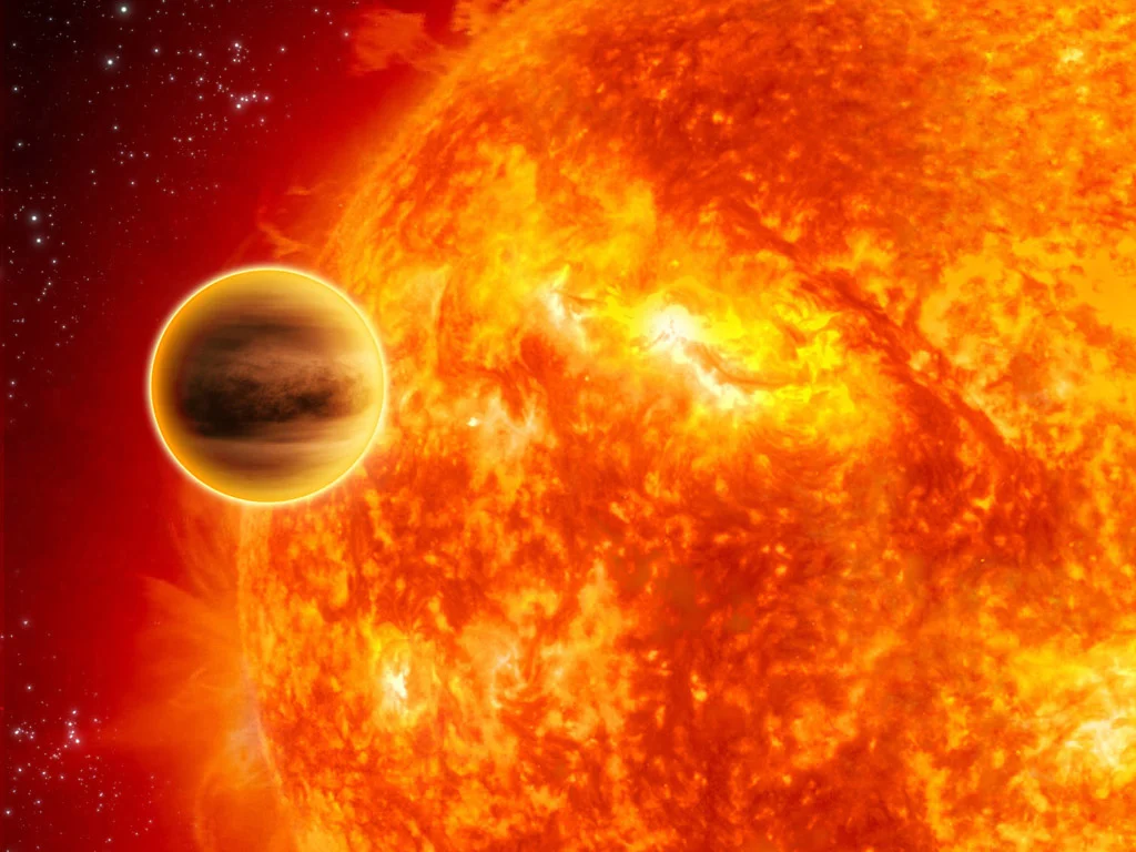 HD 189733 b transiting its parent star, the 8th magnitude HD 189733 (Image: NASA/JPL-Caltech)