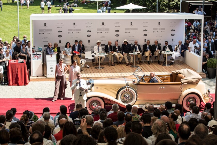 Class B was designed to show off the luxurious and extravagant automobiles from the pre-war era. As the concours literature suggests, "These candidates were forged in the style of their times and they are not just permitted to exude an aura of decadence, they must epitomize it." The most decadent and hence class winner was this 1930 Duesenberg Model J Convertible Berline by Murphy, owned by Ion Tiriac of Romania.