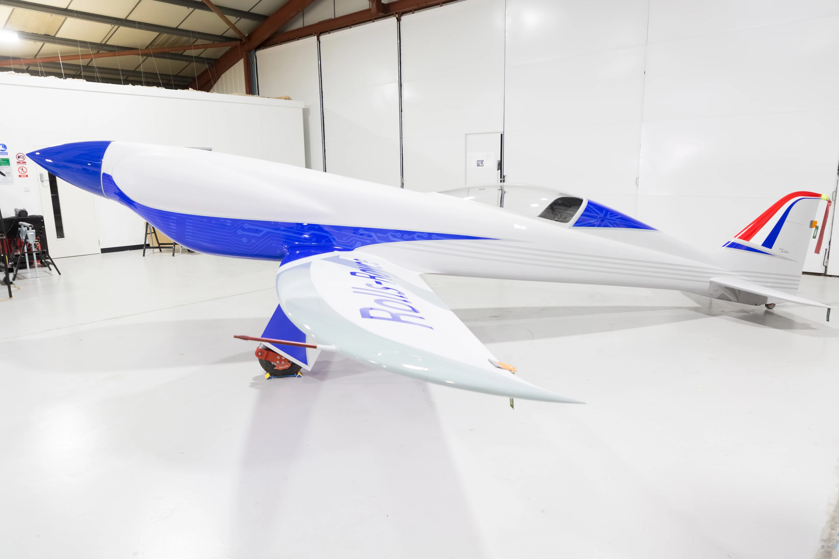 The streamlined silhouette of the ACCEL project plane that has its eyes on a speed record