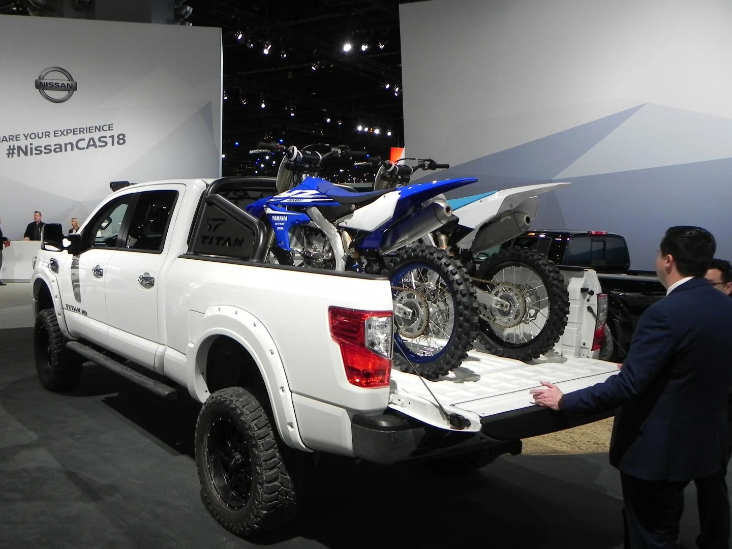 Also on display at Nissan in the Chicago show is this aftermarket six-inch lift and customized Titan XD