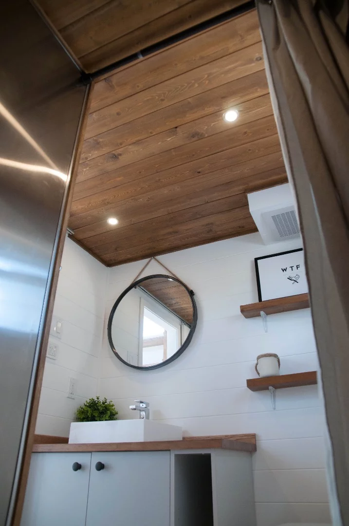 The Eucalyptus' bathroom features a very small sink
