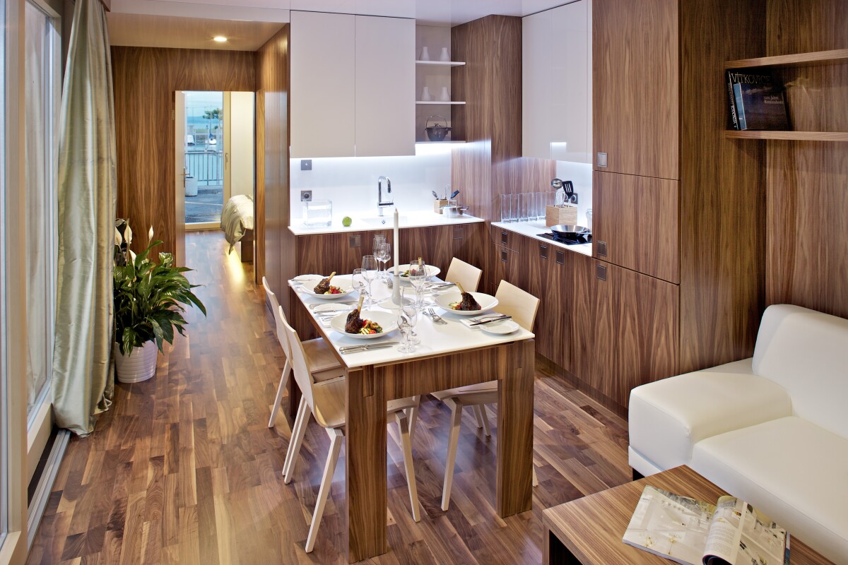 All versions comes with a living room, bedroom, bathroom and kitchenette, and a patio can be added as an option