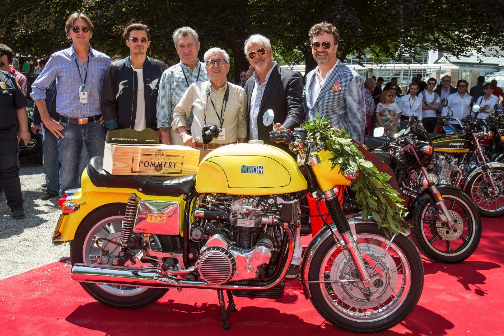 The Trofeo BMW Group for the best in show motorcycle at the Concorso d'Eleganza Villa Erba, as selected by the jury, went to a 1973 Münch-4 TTS-E, the fuel-injected variant of the bike that in its day was the largest capacity and most powerful motorcycle in series production. The bike is owned by Italian Alessandro Altinier.