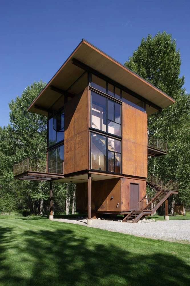 The Delta Shelter with its protective shutters open(Photo: Olson Kundig Architects/Tim Bies)