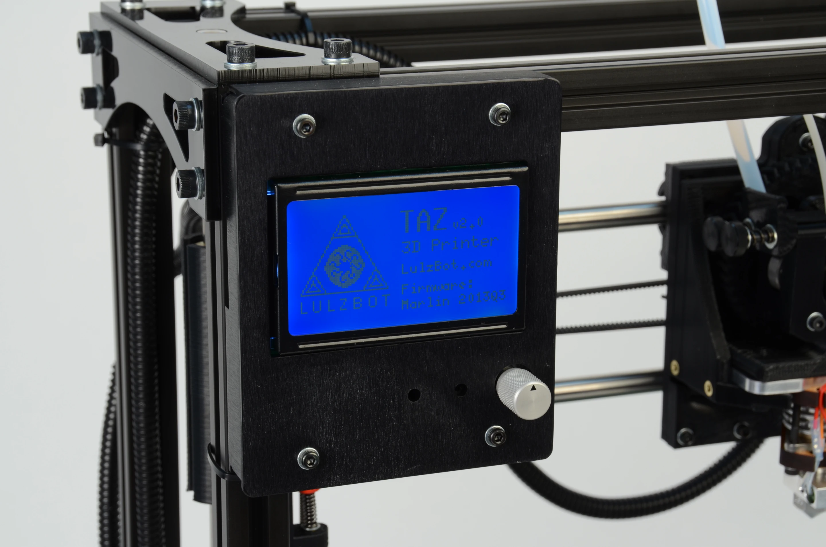 The LulzBot TAZ 2 features an LCD display with an SD card reader that cuts the computer tether