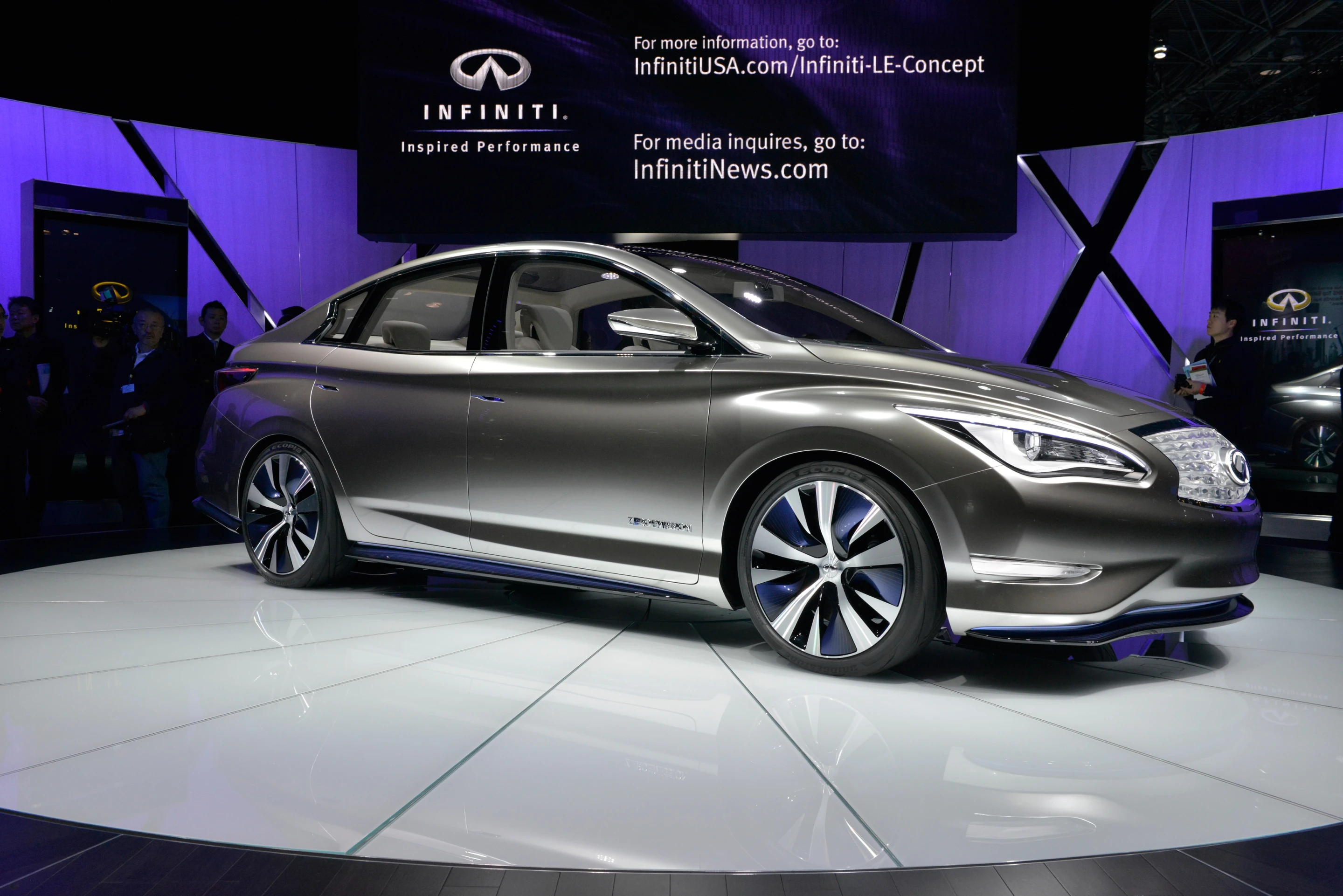 The Infiniti LE takes the stage at the New York Auto Show
