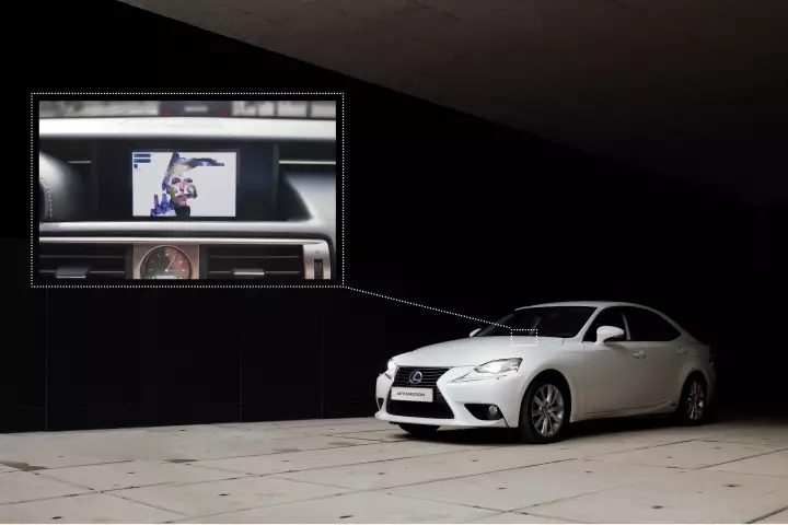 Art is Motion is installed in a Lexus IS 300h sedan