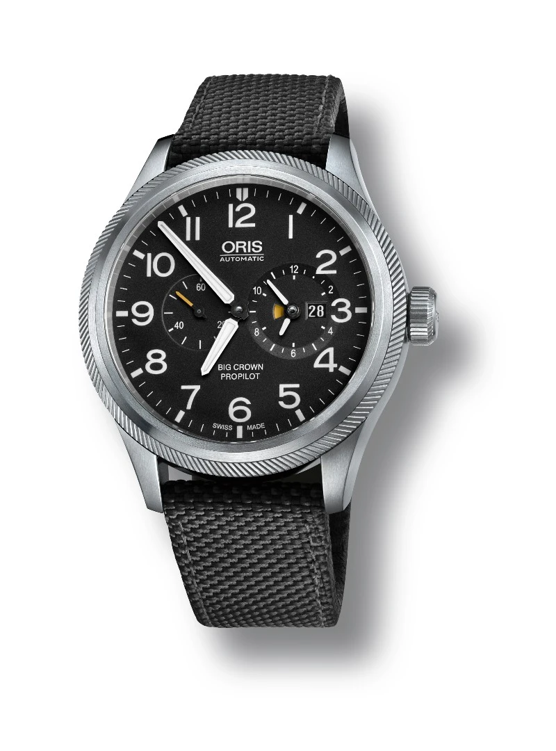 The Oris Big Crown ProPilot with black fabric band