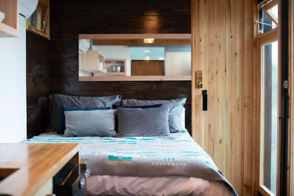 Most of the True Studio's interior is taken up by a main living/sleeping area