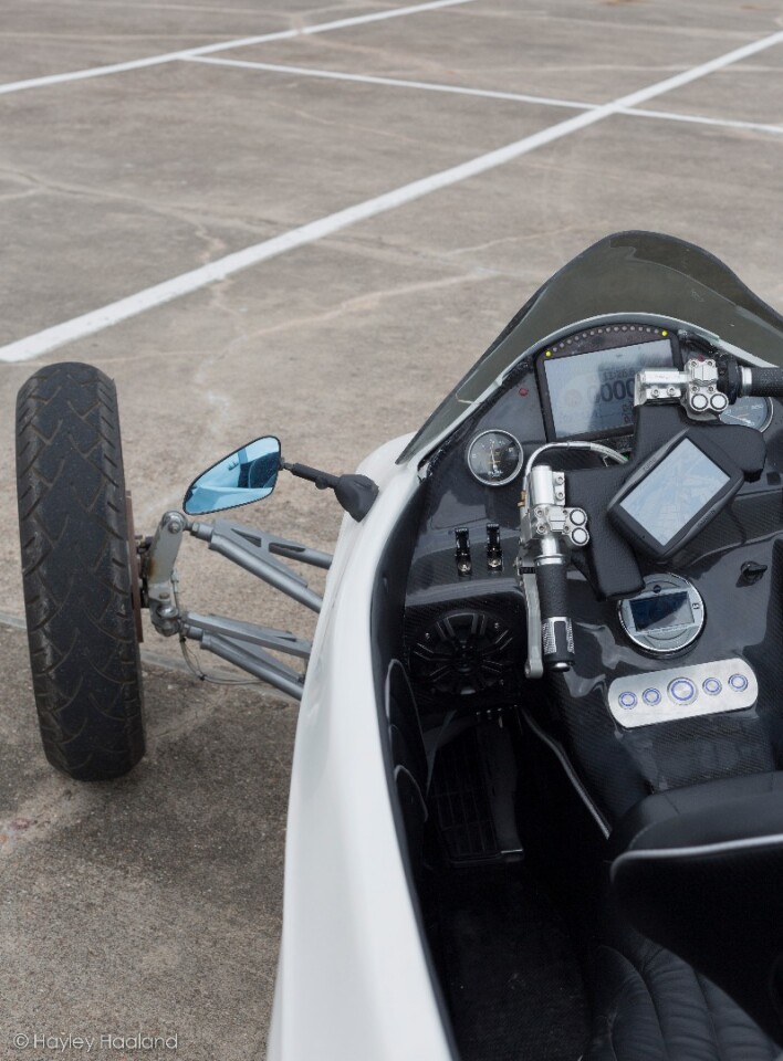 Terracraft SuperTrike: narrow handlebars keep the rider's arms protected