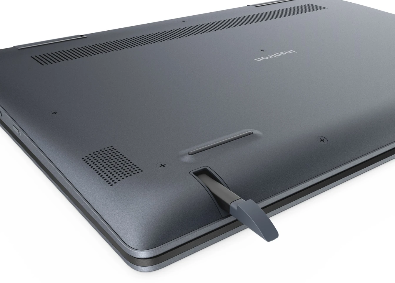 The Dell Inspiron 14 comes with a stylus that slots into the chassis