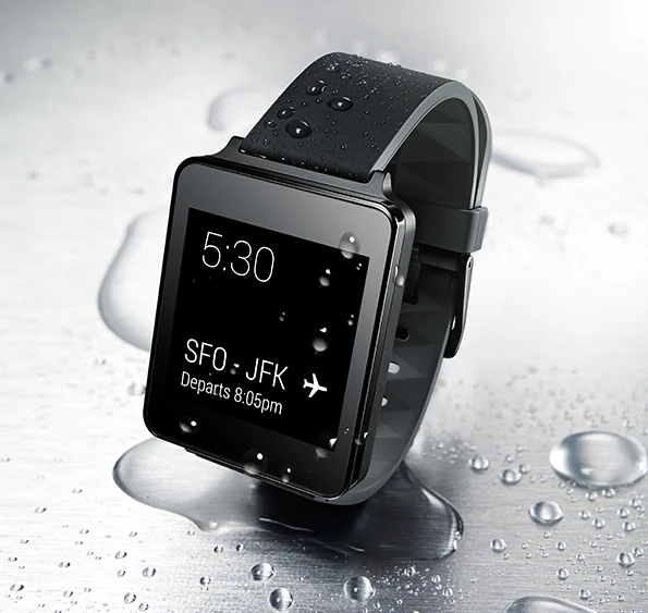 The G Watch is water and dust resistant