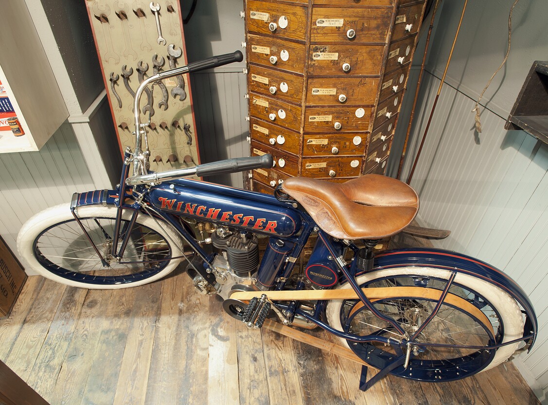 The 1910 Winchester on display at the Cody Firearms Museum which is part of the Buffalo Bill Historical Center in Wyoming