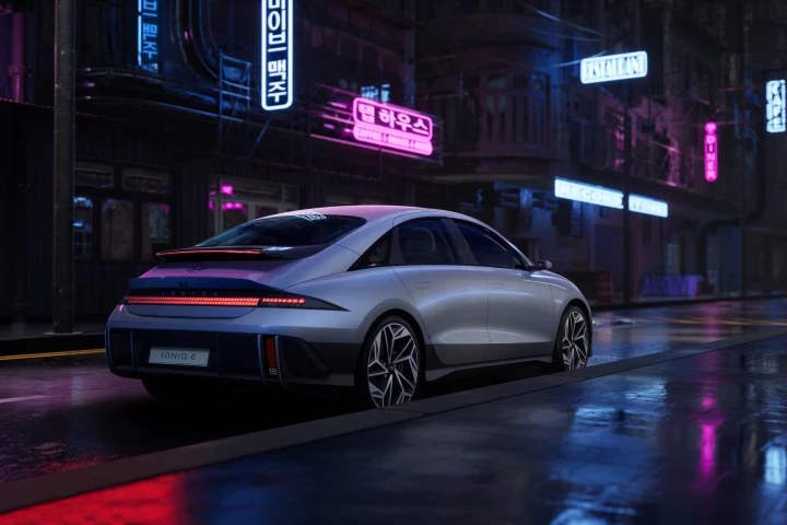 Hyundai has revealed a radically different look and an 0.21 drag coefficient for its Ioniq 6 "electric streamliner" sedan