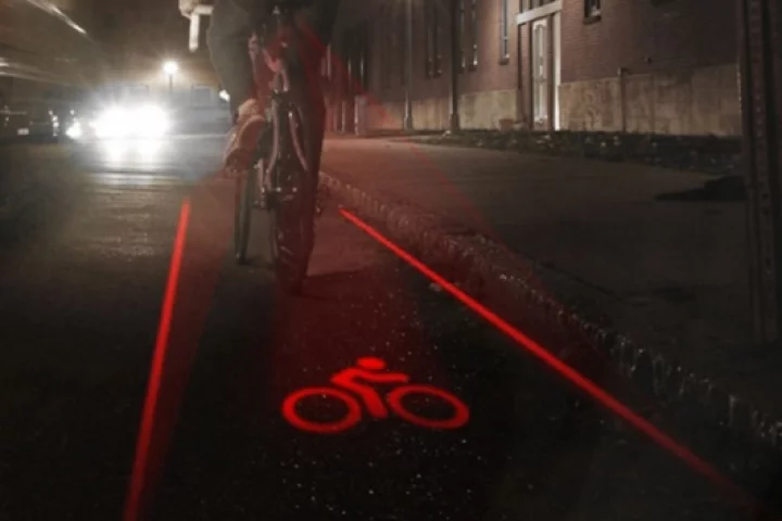 LightLane creates a brightly-lit lane around and behind cyclists to improve safety at night