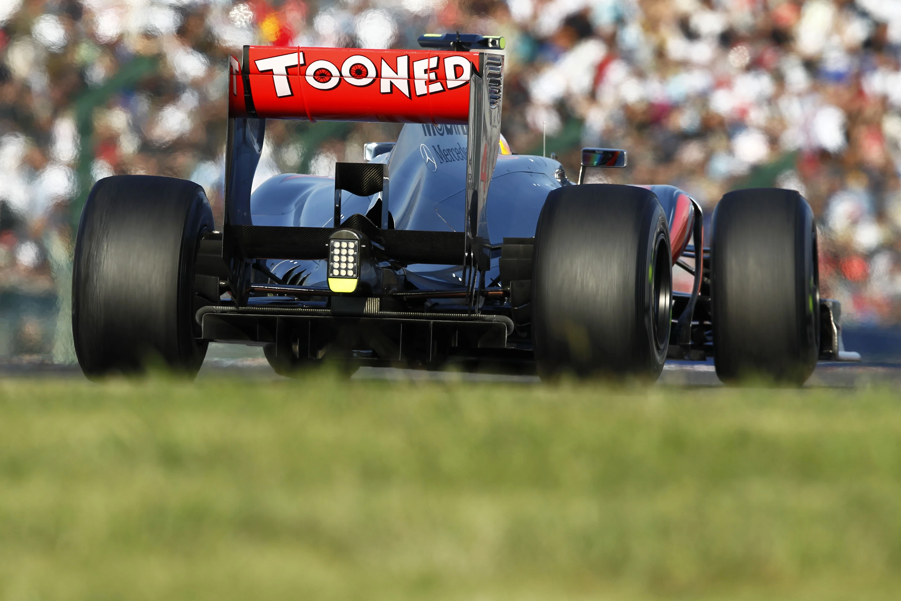 McLaren's KERS system stores energy via regenerative braking in a small generator like device, that when called upon provides a short term boost of 60 kW (80 hp) for 6.5 seconds ... 2014 will see power output doubled