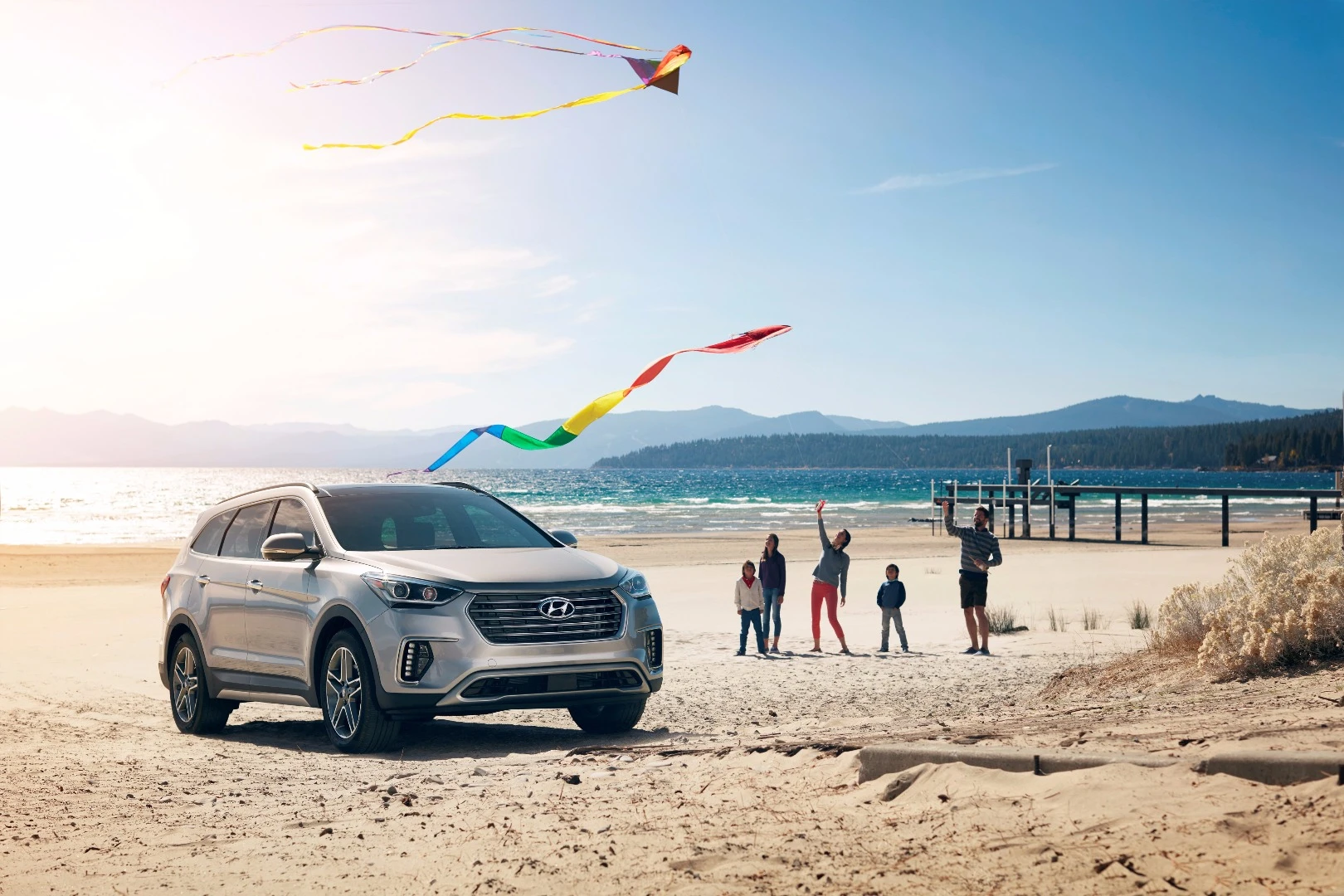 A nice-sized 80 cu.ft (2,265 L) of cargo space is available in the 2018 Santa Fe when the second and third rows are folded