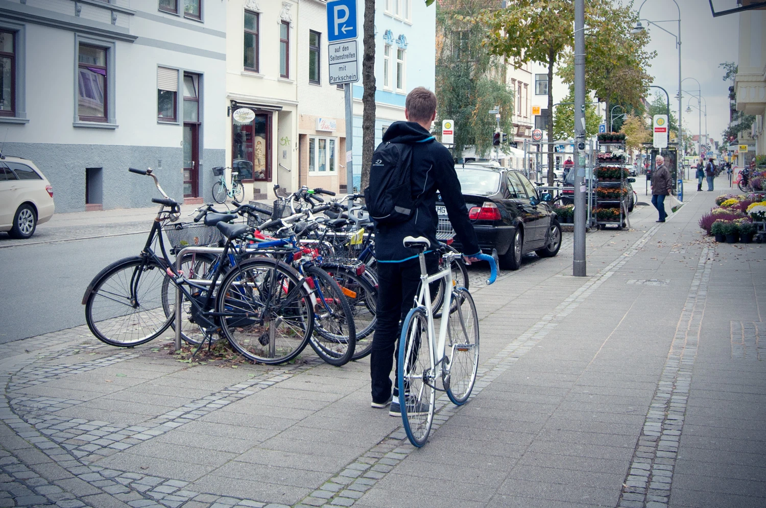 The alarm is designed for use when there is nothing available to which a bike can be secured