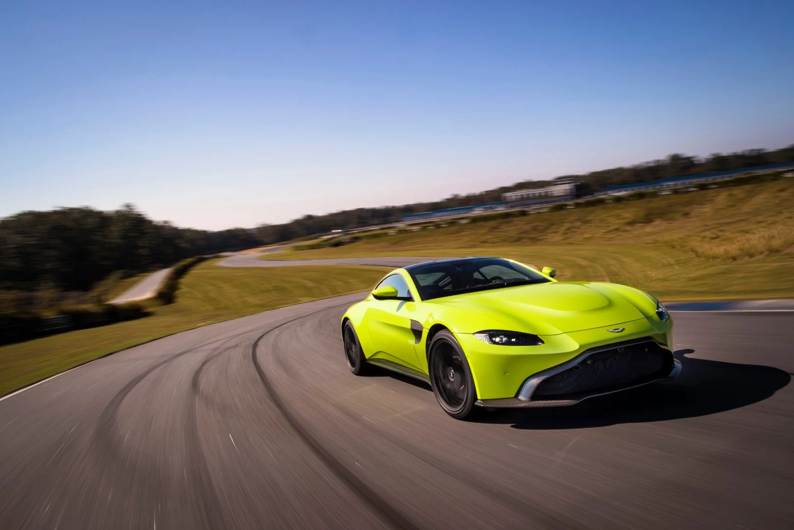 The youthful, sporty Vantage on the track