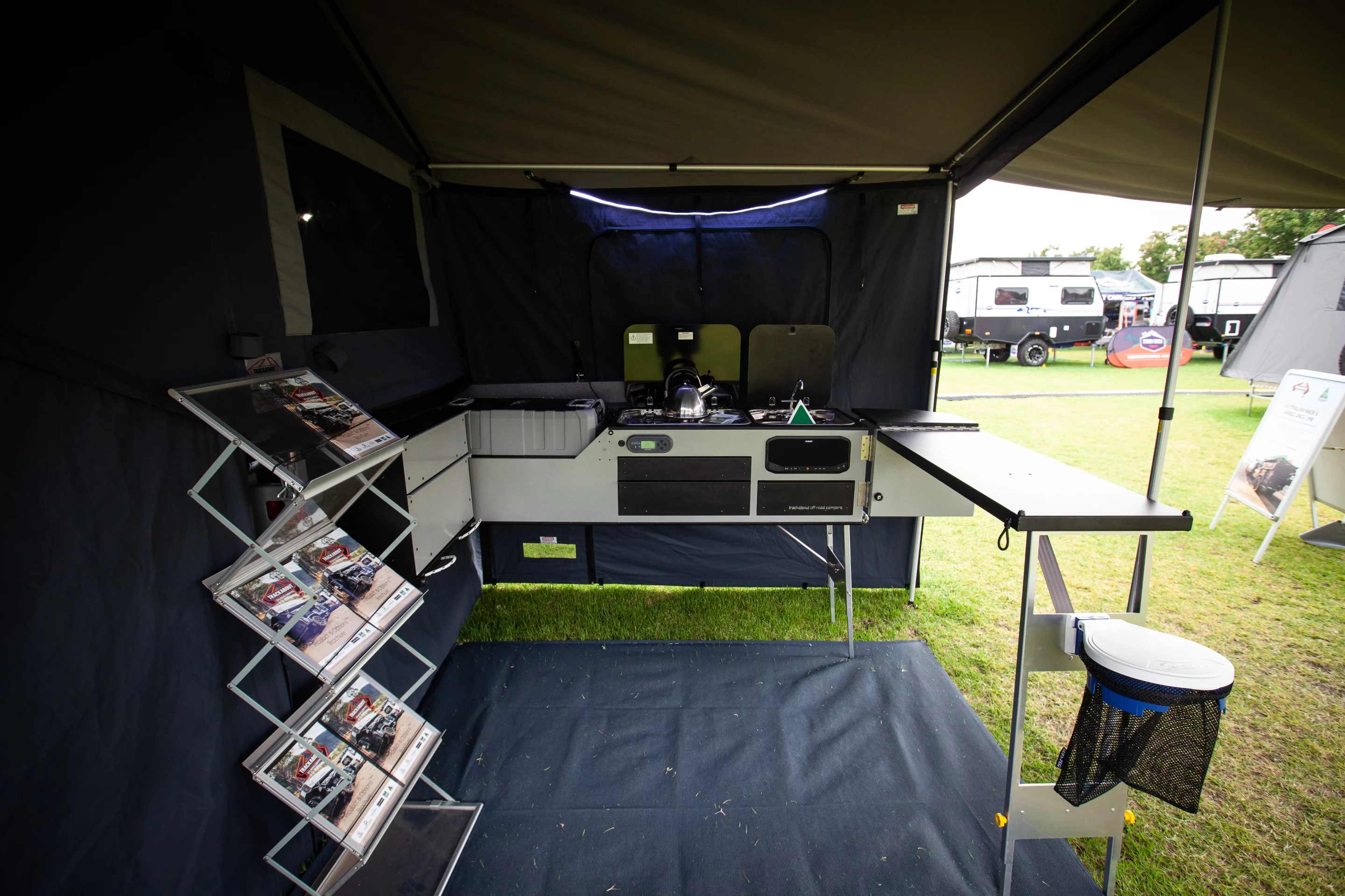 The Trackabout Extenda has a large outdoor kitchen space