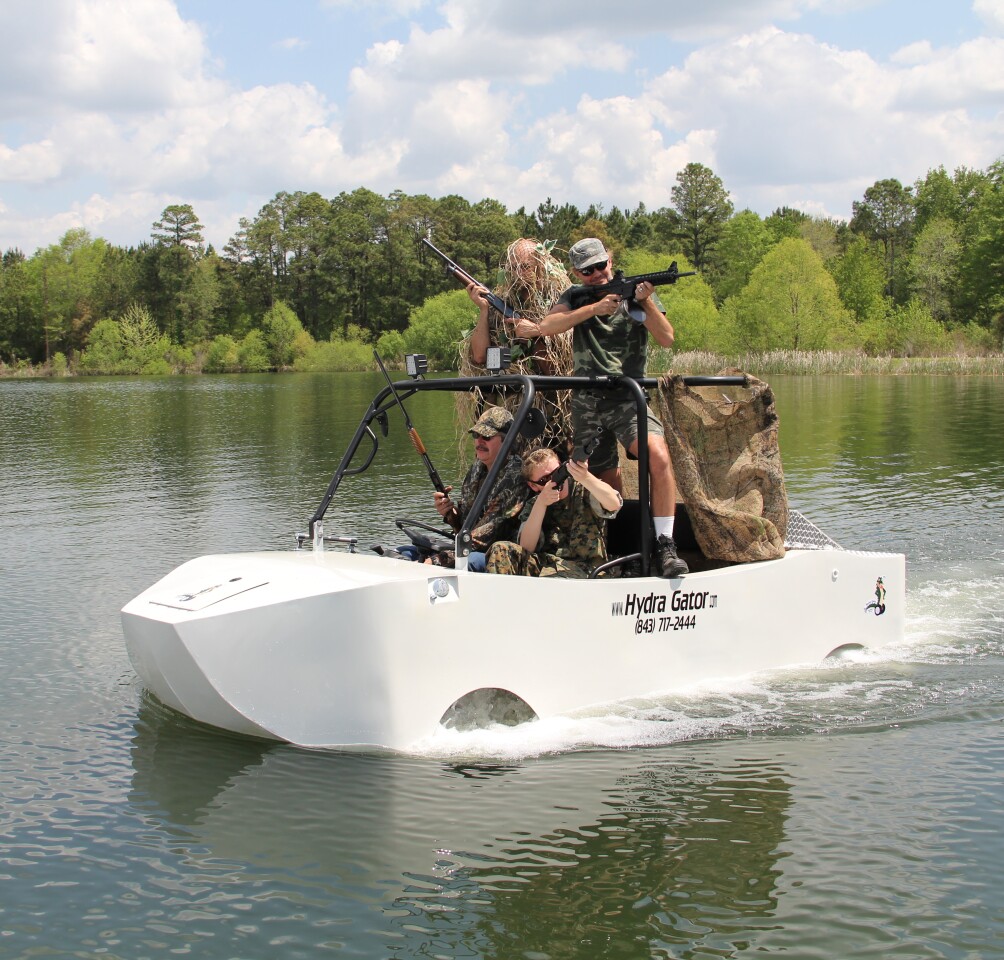 Hydra Gator US60,000 dieselelectric hybrid amphibious vehicle surfaces