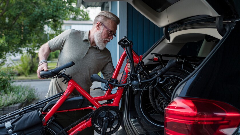 Folds down to easily fit in a car without removing any wheels