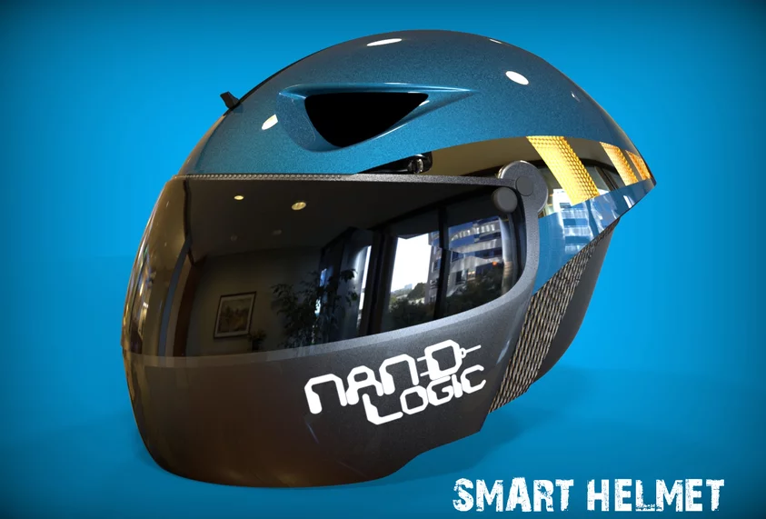 The Smart Helmet's aerodynamic design is intended to lessen wind noise