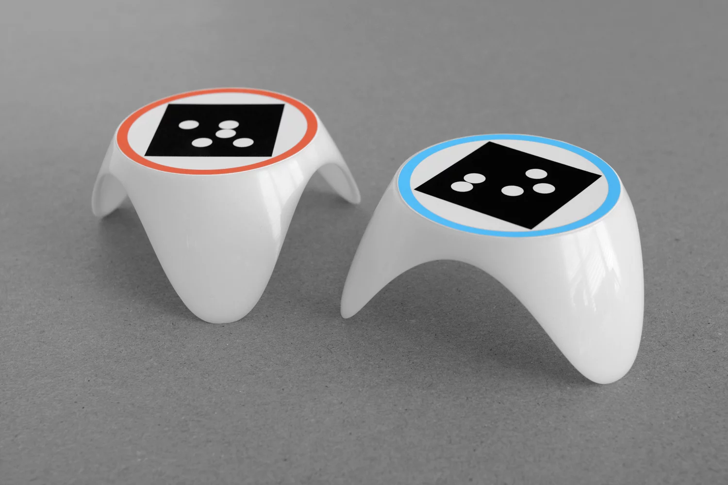 The bots_alive world is built out of vision blocks: the robot will seek out the blue block and avoid the red ones