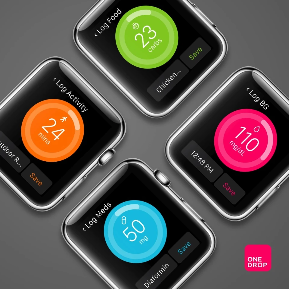 The One Drop app is available on iOS and Android devices, including phones, tablets and watches