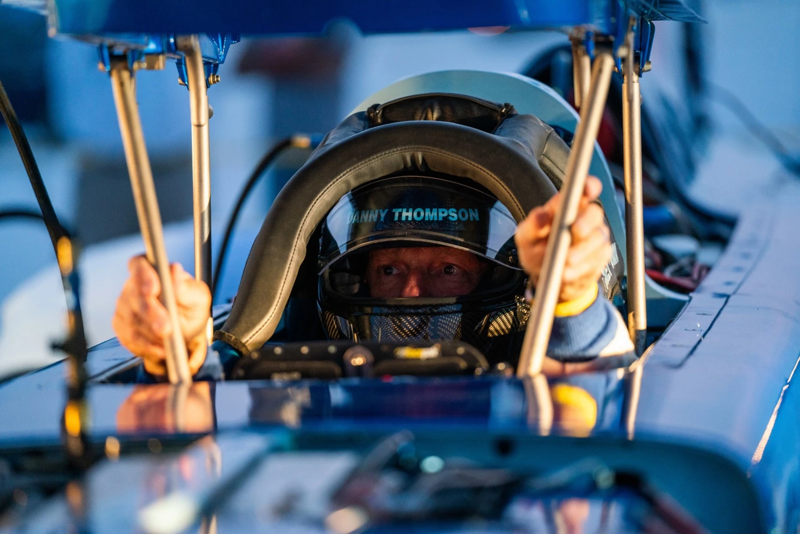 Veteran racer Danny Thompson in the cockpit