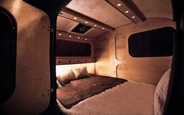 The standard Vintage Overland features a 4 by 8 foot (1.2 by 2.4 m) cabin and a double sized mattress
