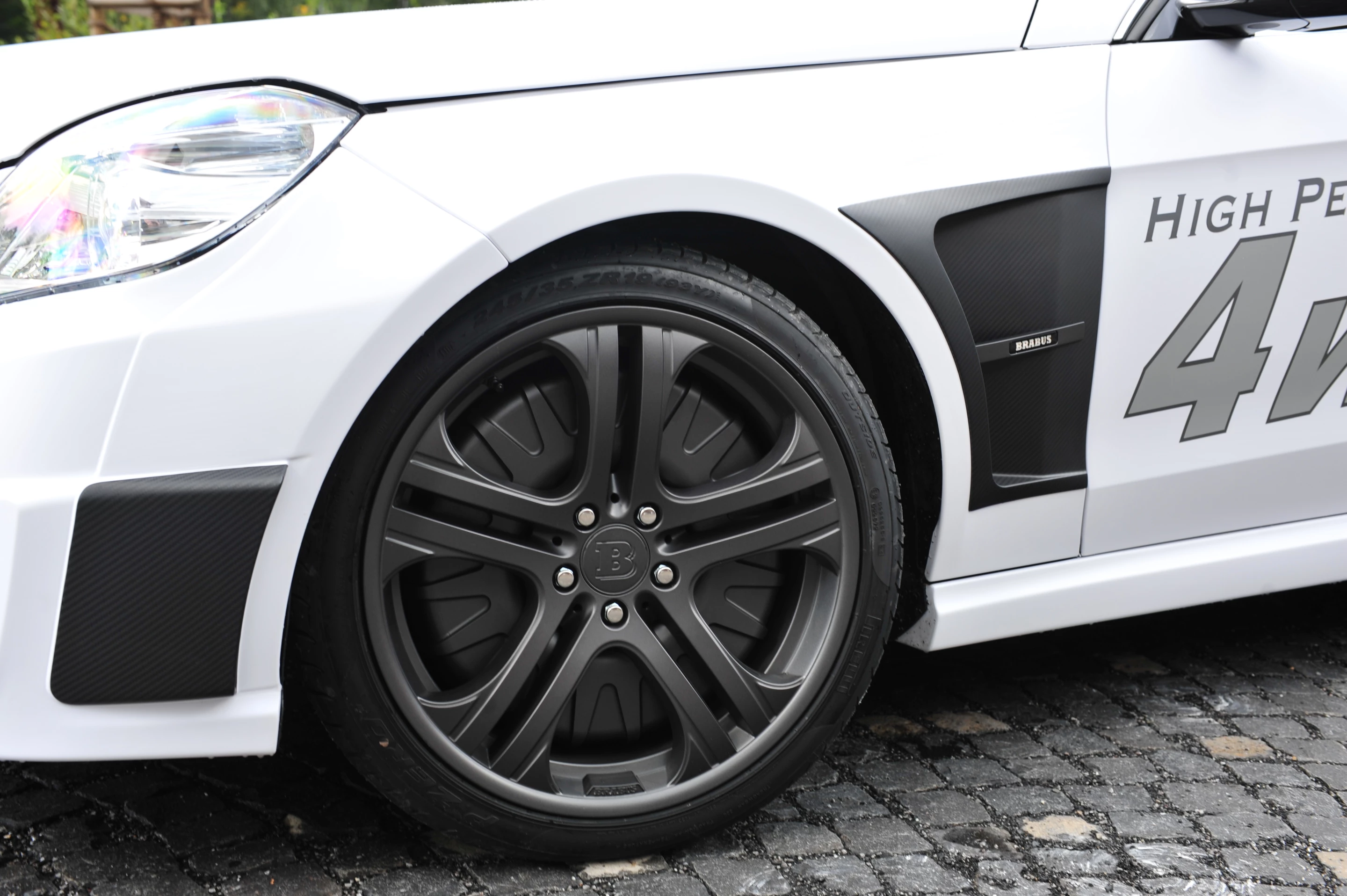 Each wheel motor on the 4WD Brabus electric E-Class Mercedes offers peak power of 80 kW and a peak torque of 800 Nm (590 lb-ft)