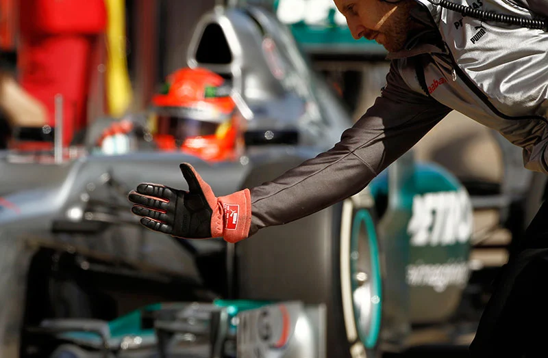 Michael Schumacher driving the 2012 Mercedes AMG Petronas F1 car