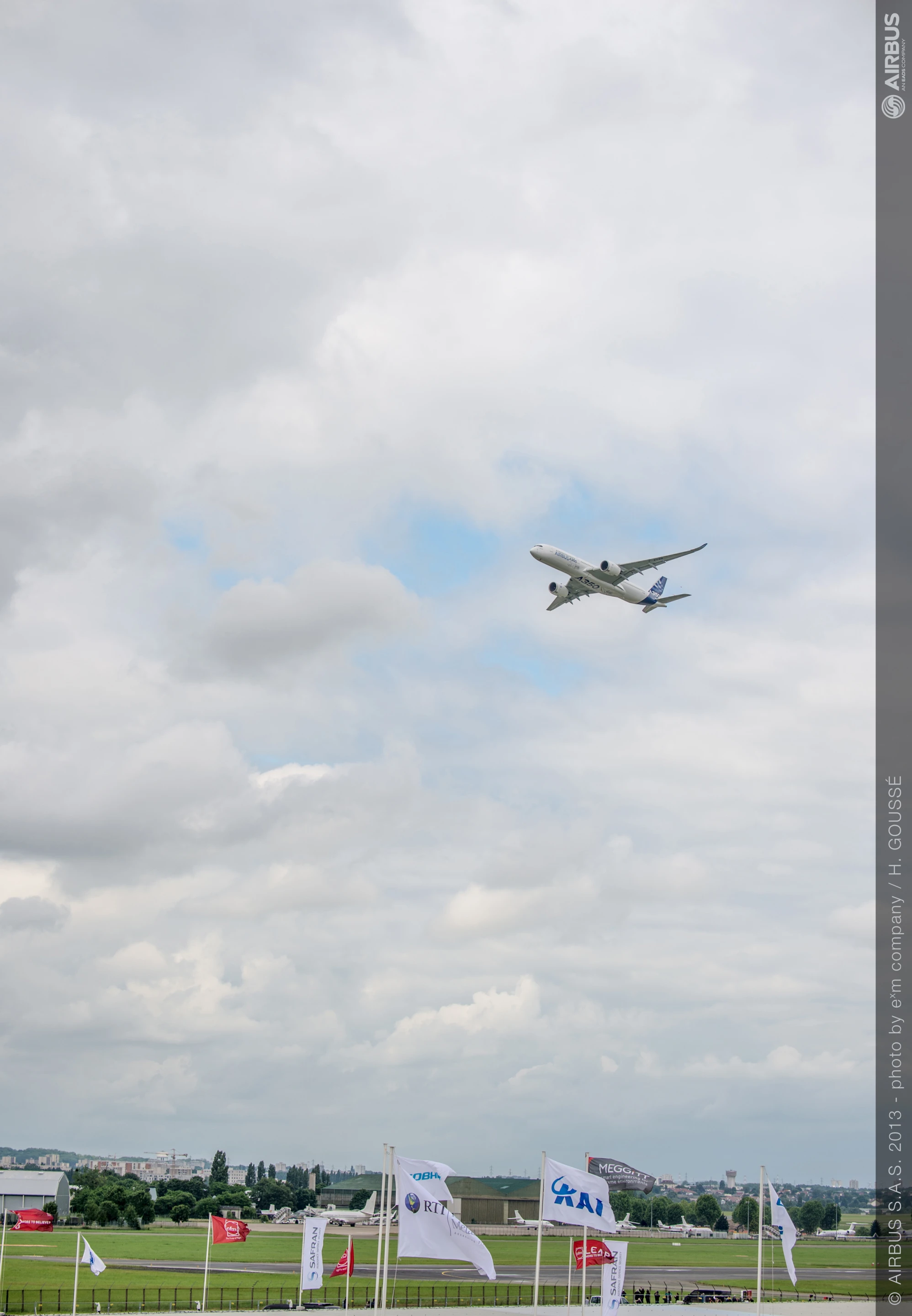 Airbus A350 XB making its turn over Le Bourget Airport