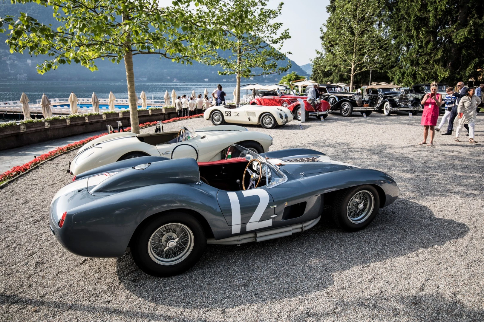 1958 Ferrari 335 S Spyder by Scaglietti | Winner: 2018 Concorso d'Eleganza Villa d'Este | Owner: Andreas Mohringer, Austria | Specifications: 4023 cc, DOHC V12 engine • 5-speed manual transaxle • 390 horsepower at 7400 rpm • Independent suspension front, De Dion real axle • Four-wheel hydraulic drum brakes