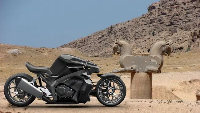 The Ostoure motorcycle concept was influenced by the art of the ancient Persian city of Persepolis(credit: M. R. Shojaie)