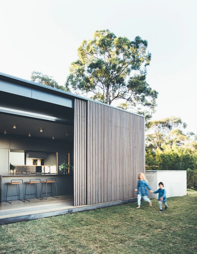 Tinbeerwah House's dining area opens up to the outside