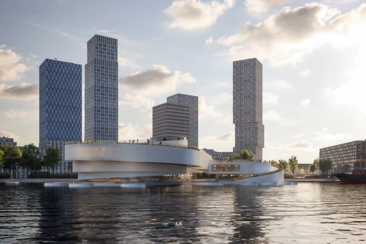 Part of the Maritime Center Rotterdam will underwater and some of the building will be revealed during low tide