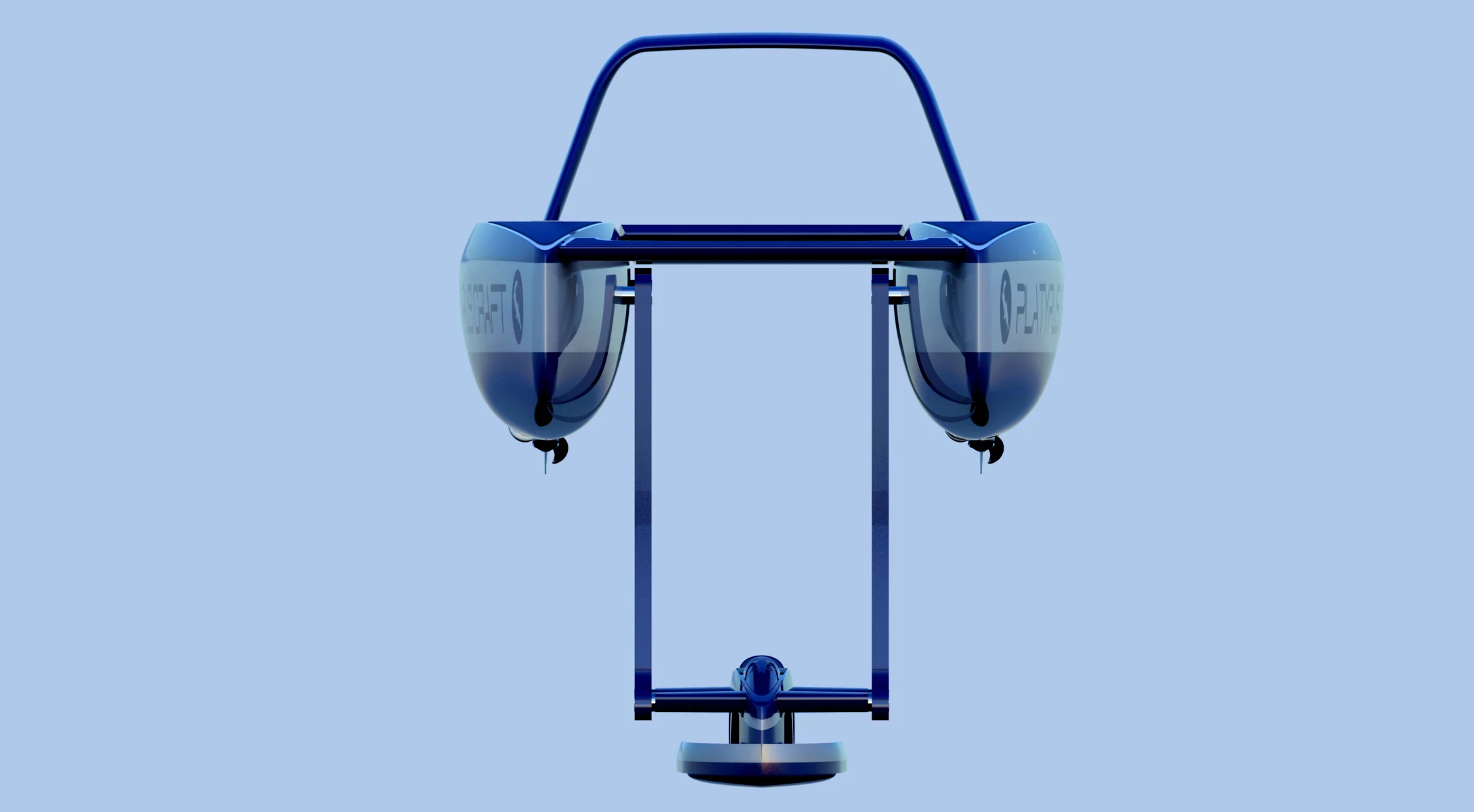 Platypus final design with central pod lowered front view