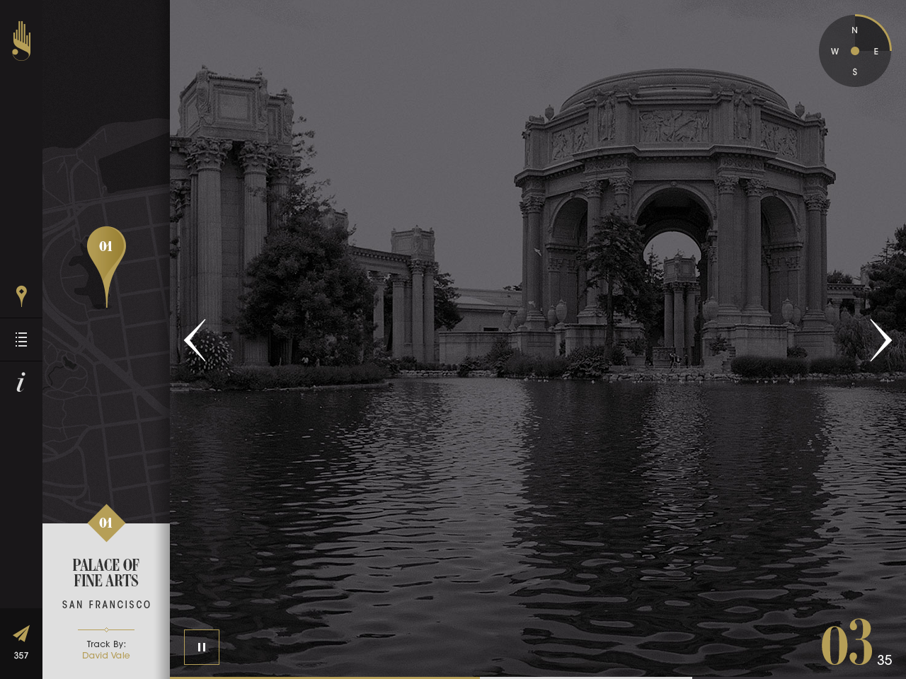 Example of a 1280 x 960 screen from the Sound City Project website