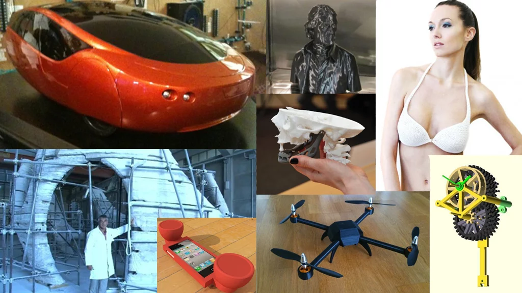 Some of the many and varied items produced using a 3D printer