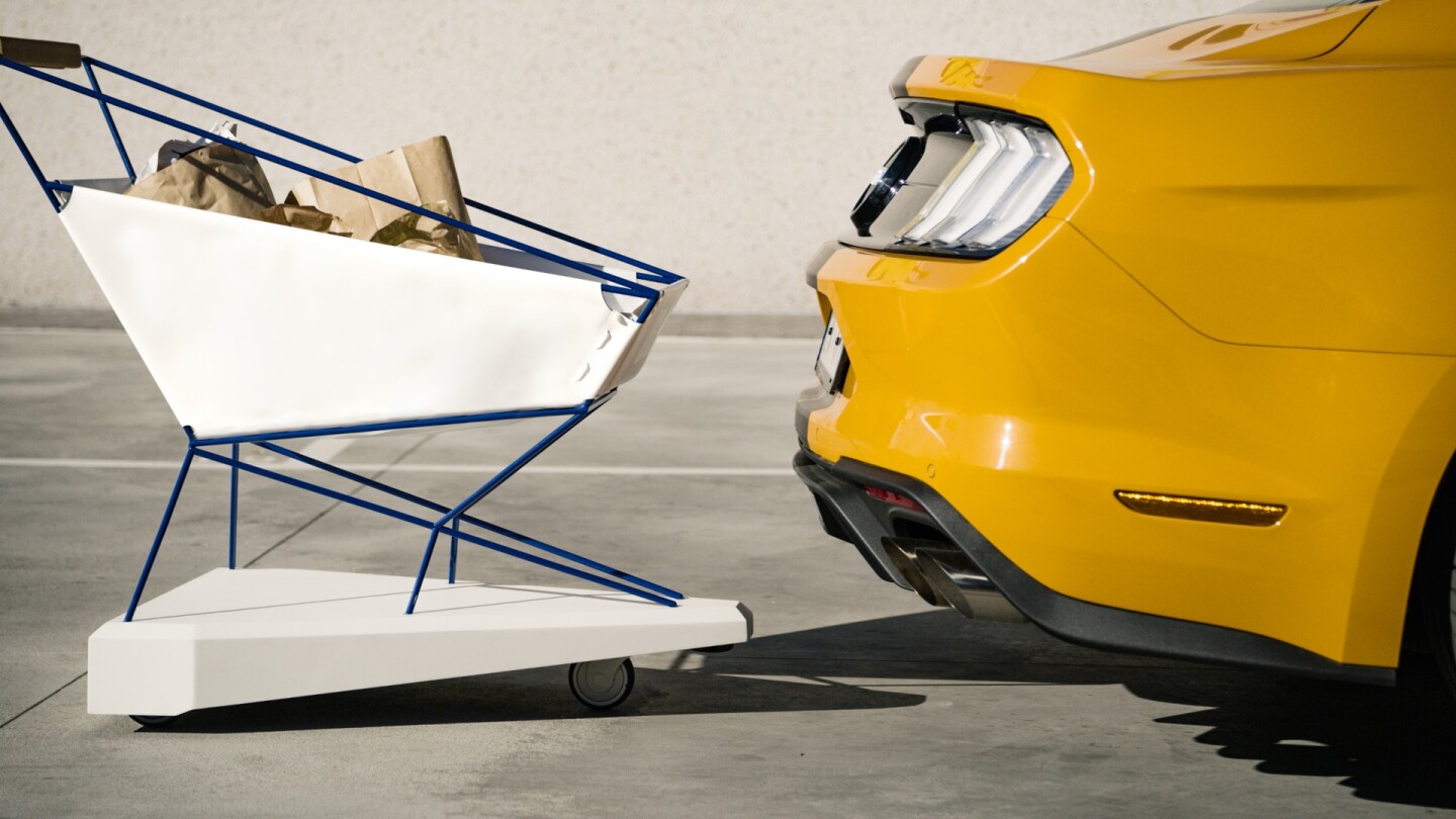 The system could keep unmanned carts from rolling into vehicles in supermarket parking lots