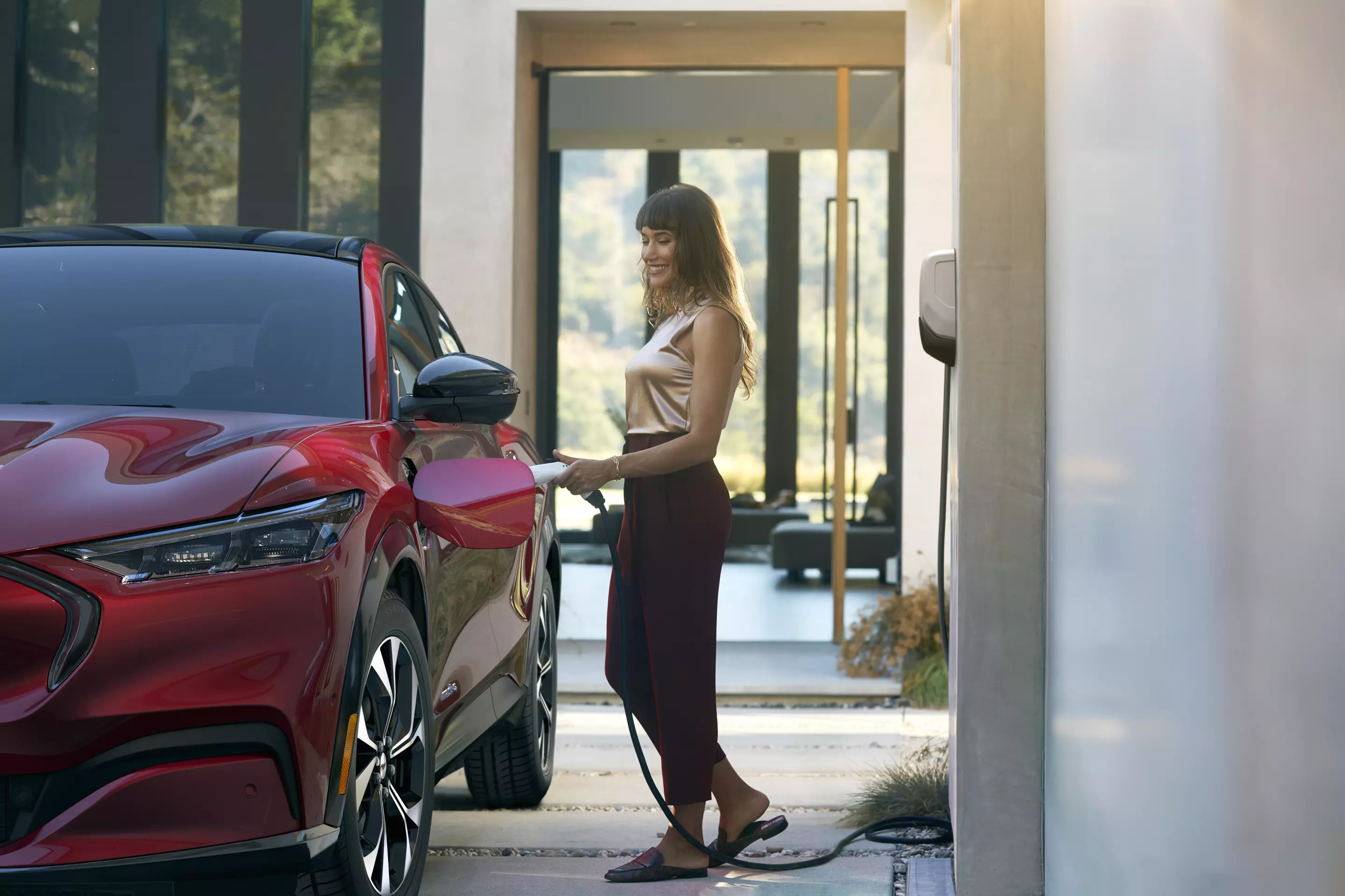 Ford is offering a Ford Connected Charge Station that will be able to add an estimated average range of 32 miles per charging hour with a 240V outlet