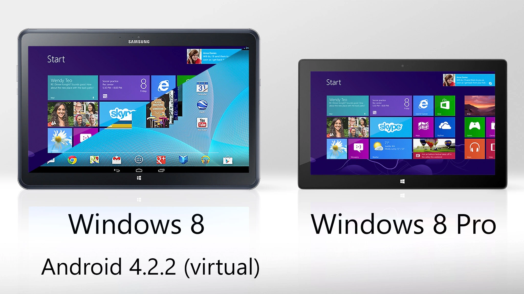 This is the Ativ Q's killer feature: it runs Android in a virtual environment